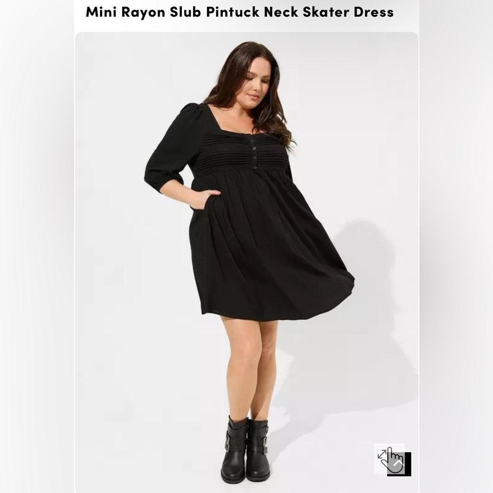 torrid Mini Rayon Slub Pintuck Neck Skater Dress size 3 EUC